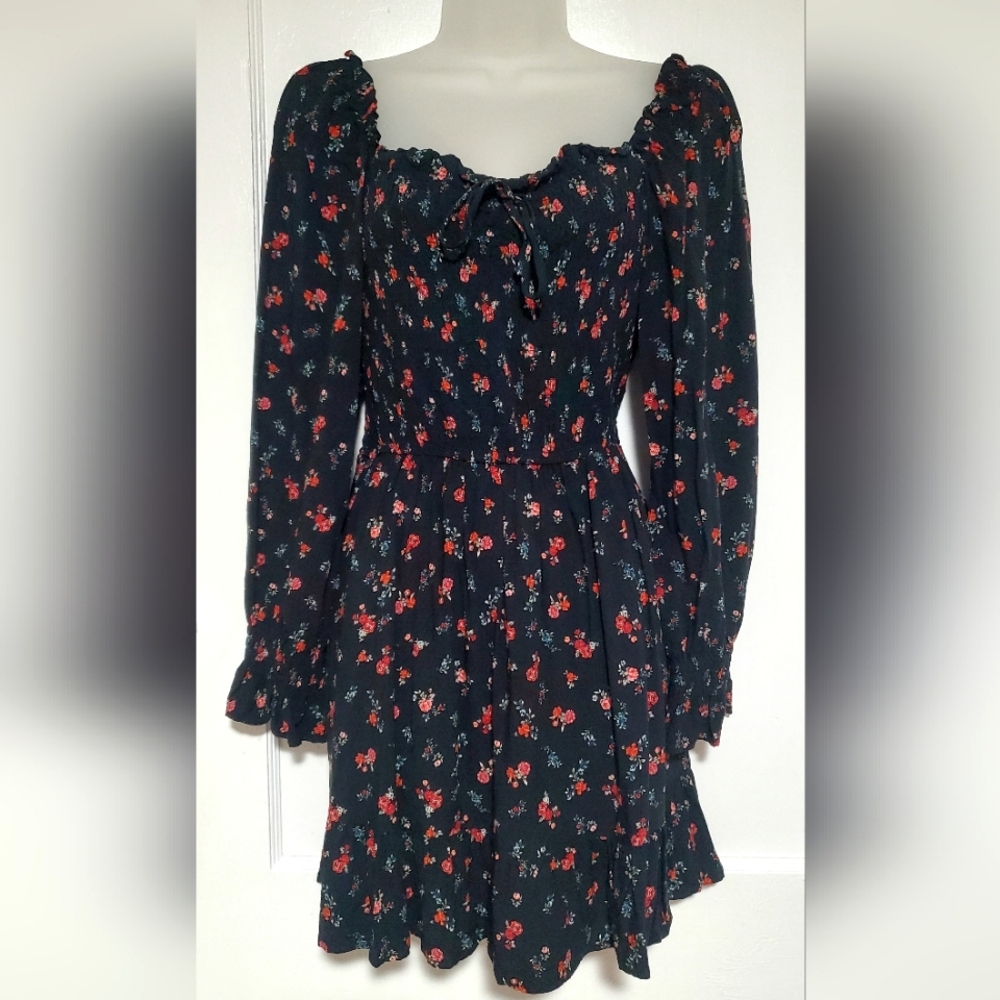 🆕️ NWOT Wild Fable multi color floral cinched mini dress,  sz L